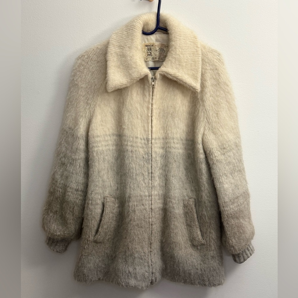 VINTAGE!-{Hilda LTD}-size M-Women's Wool Ombré Cream Jacket